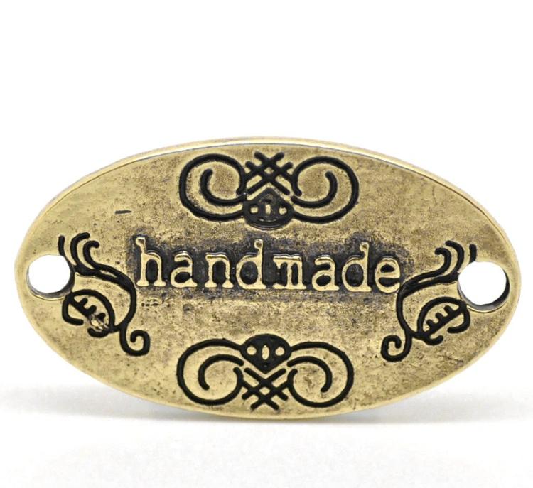 Коннектор &quot;Handmade&quot; овальный 32x18mm (1-1/4 &quot;x3 / 4&quot;) (под античную бронзу) — PalitraMastera