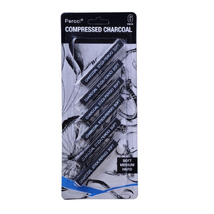 Набор угля прессованного, 6 шт., мягкий, в блистере — PalitraMastera