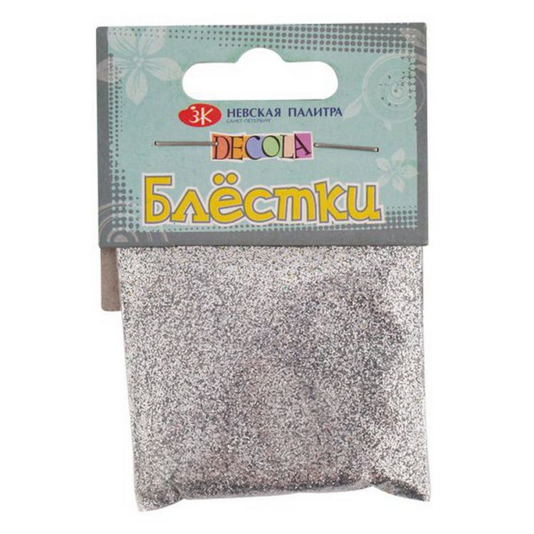Блестки декоративные Декола, размер 0,3 мм, серебро — PalitraMastera
