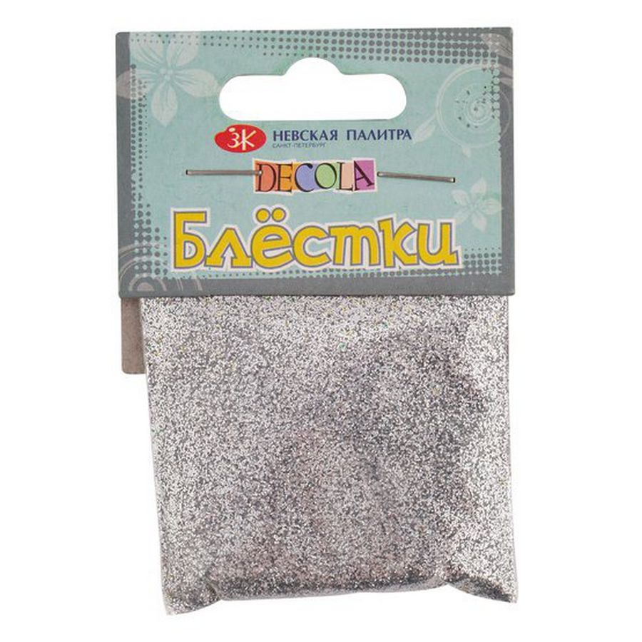 Блестки декоративные Декола, размер 0,3 мм, серебро фото 1 — PalitraMastera