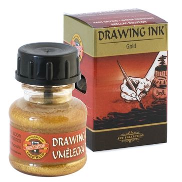 Тушь художеств. KOH-I-NOOR 20 мл, цвет - золотой фото 1 — PalitraMastera