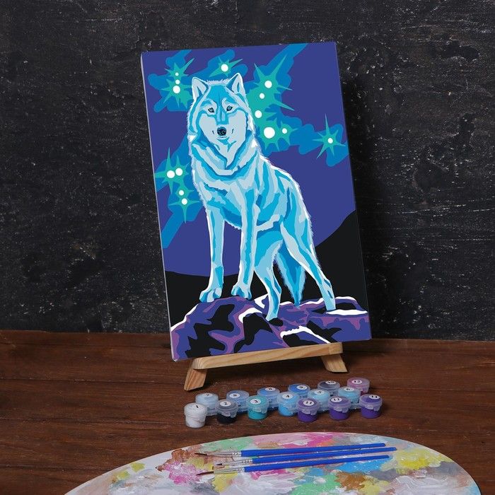 Картина по номерам на холсте с подрамником «Волк» 20х30 см — PalitraMastera