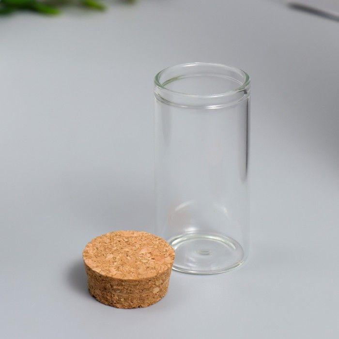 Декор для творчества стекло с пробкой &quot;Колба&quot; 6х3х3 см — PalitraMastera