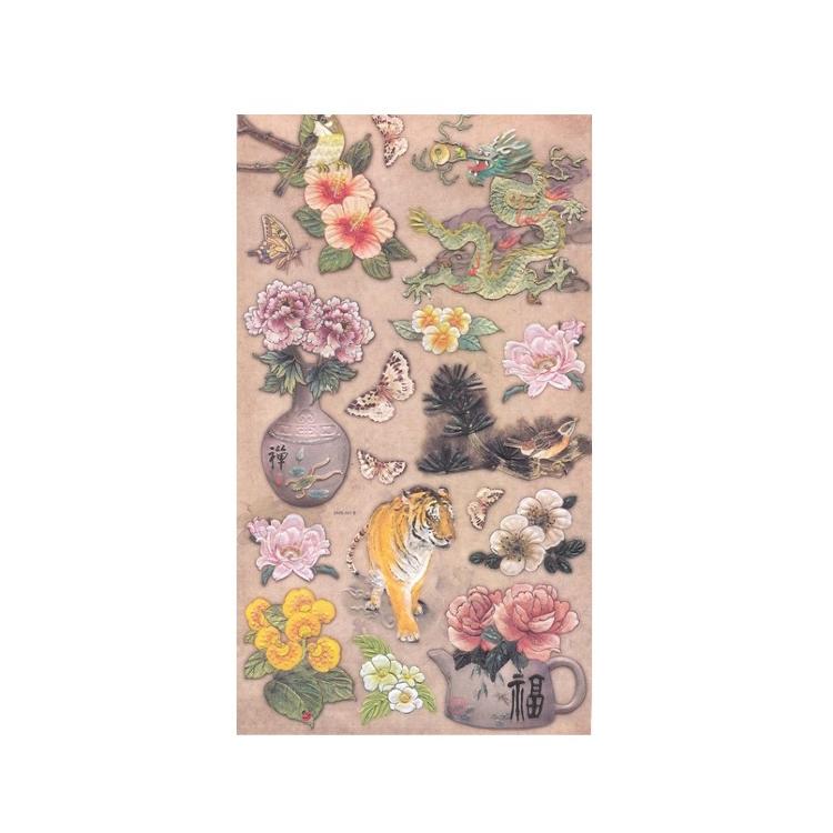 Наклейки &quot;Mr. Painter&quot; Тисненые с блестками 17х35 см 1 шт. EGS-10 &quot;Китайские мотивы!&quot; АКЦИЯ!!! — PalitraMastera