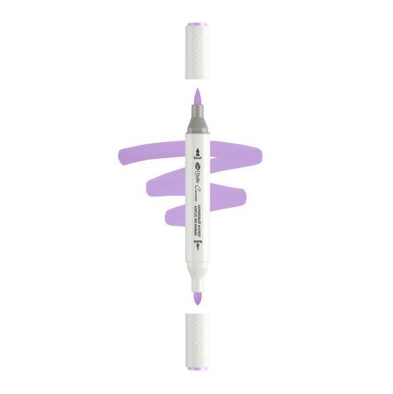 Маркер акриловый двусторонний &quot;Сонет&quot;, перо кисть/пуля, лиловый — PalitraMastera
