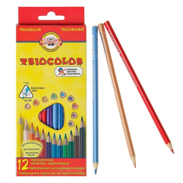 Карандаши  трехгранные TRIOCOLOR 12цв. /Koh-I-Noor--- фото 1 &mdash; PalitraMastera