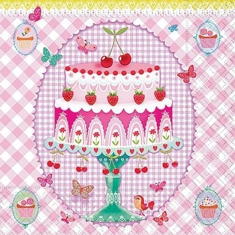 Салфетки бумажные для декупажа, 33х33 см, &quot;Торт мечты&quot;, упаковка 20 шт. — PalitraMastera