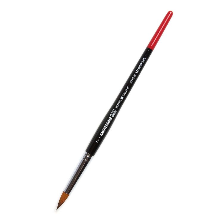 Кисть для акрила Amsterdam 371S имитация колонка круглая укороченная ручка короткая №7 — PalitraMastera