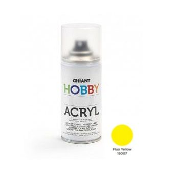 Желтая флуоресц. акрил в аэрозоли  Ghiant Hobby 150мл--- фото 1 &mdash; PalitraMastera