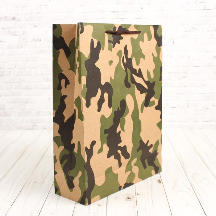 Пакет крафт "Мужской", 23,5 х 8,5 х 31,5 см фото 1 — PalitraMastera