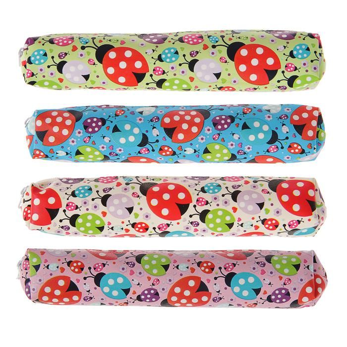 Пенал школьный «Божьи коровки», на молнии, МИКС 18 см х 5 см х 0,5 см — PalitraMastera