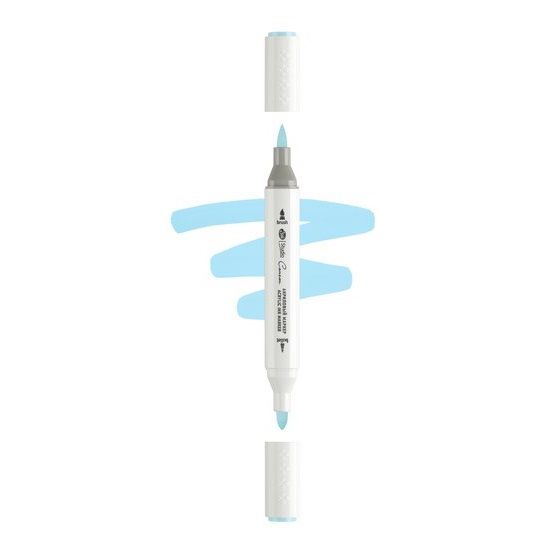 Маркер акриловый двусторонний "Сонет", перо кисть/пуля, лазурный фото 1 — PalitraMastera