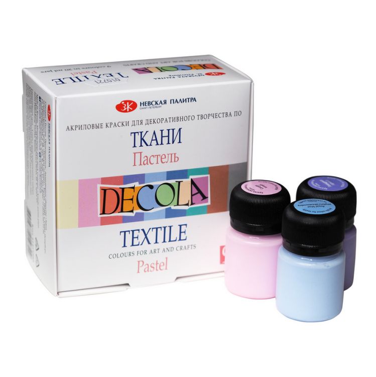 Декола набор &quot;Пастель&quot; акрил ткань картон 9 шт х20 мл--- — PalitraMastera