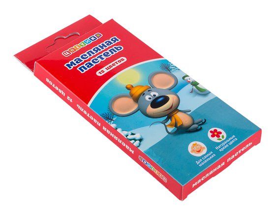 Пастель масляная "Цветик", 12 цветов, картонная упаковка--- фото 1 — PalitraMastera