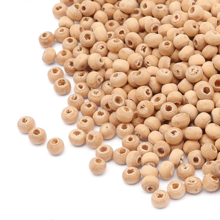 Бусины деревянные неокрашенные 4 мм,отв.1,5 мм, 10гр(~ 420шт ) &mdash; PalitraMastera