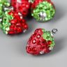 Декор для творчества пластик "Клубничка с петелькой" набор 5 шт 1х1,4 см  4780340 фото 2 — PalitraMastera