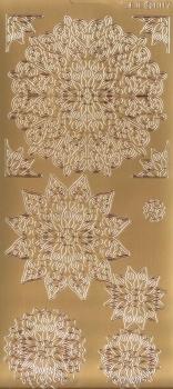 Контурные наклейки "Орнаменты круговые звезды", лист 10x24,5 см, цвет золото &mdash; PalitraMastera