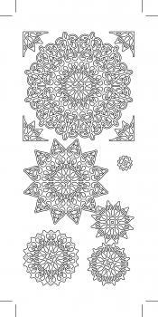 Контурные наклейки "Орнаменты круговые звезды", лист 10x24,5 см, цвет золото &mdash; PalitraMastera