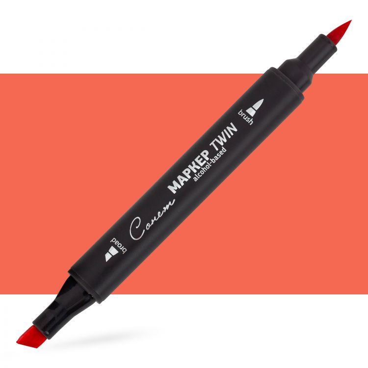 Маркер спиртовой Сонет Twin Brush, красно-оранжевый — PalitraMastera