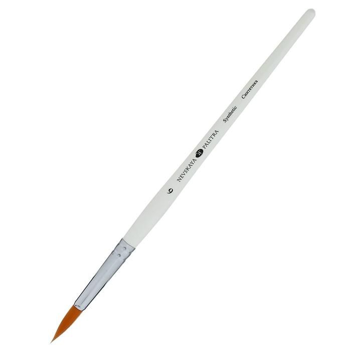 Невская Палитра Кисть синтетика круглая, короткая ручка №06 (6 мм) фото 1 &mdash; PalitraMastera