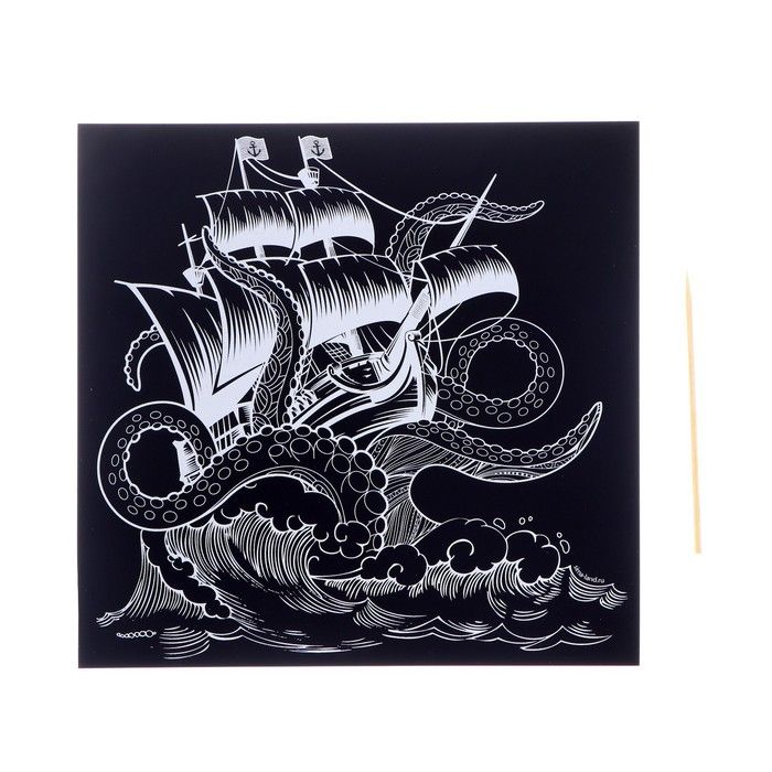 Гравюра &quot;Корабль на волнах&quot;     7515557 — PalitraMastera