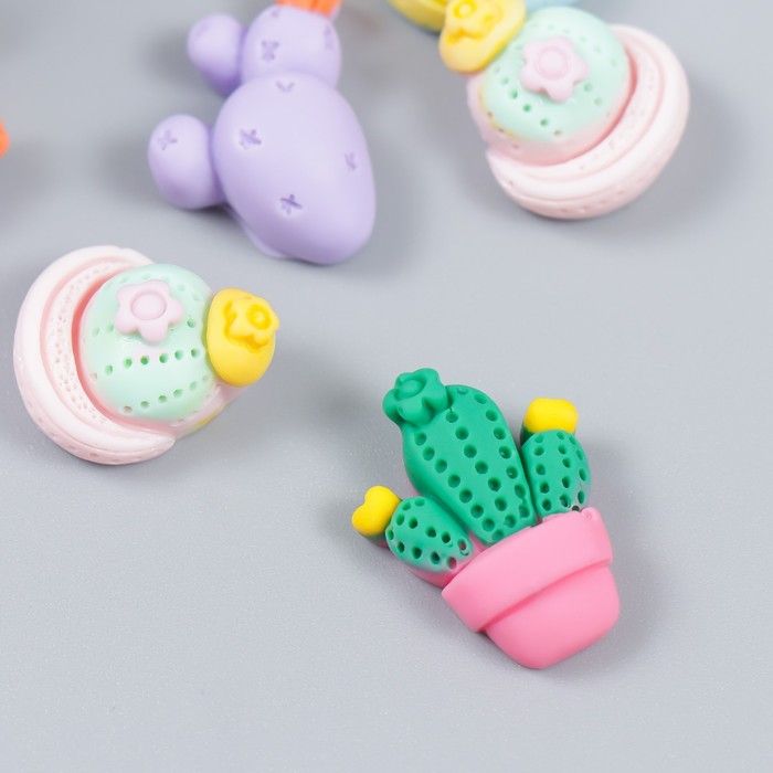 Декор для творчества пластик &quot;Кактус в горшке&quot; МИКС 2х1 см  7985145 — PalitraMastera