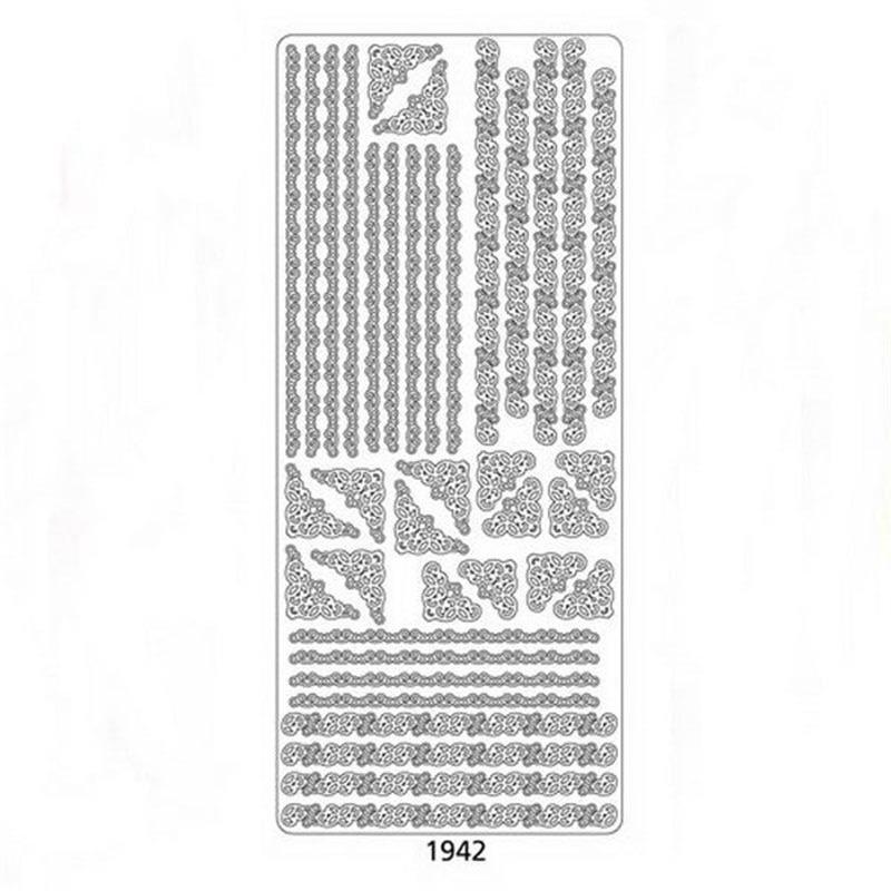 Наклейки "Бордюры, углы" /Серебро фото 1 &mdash; PalitraMastera