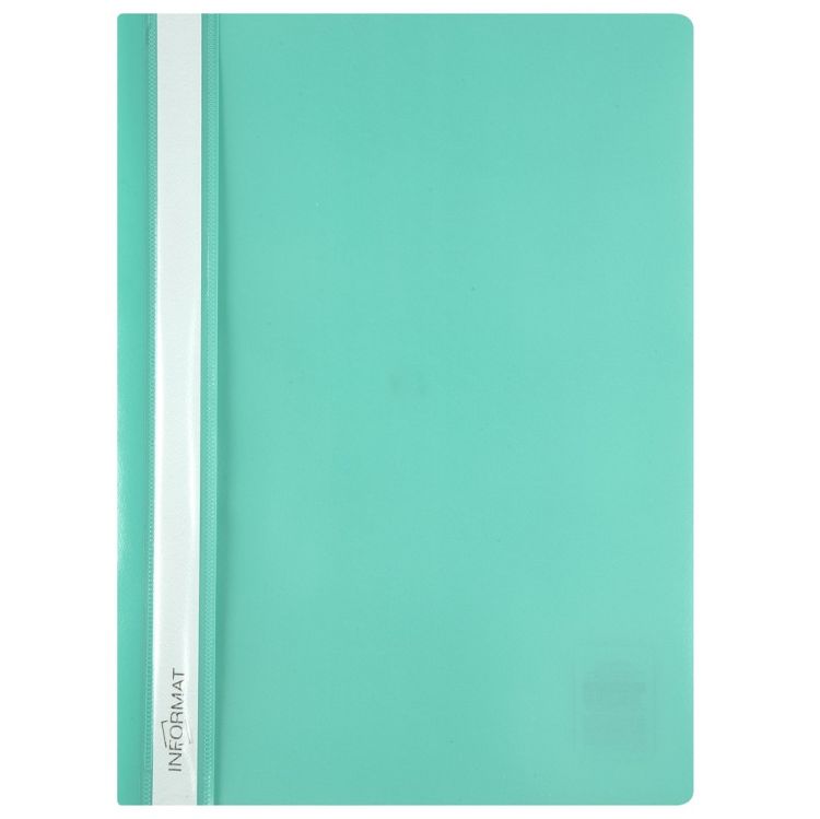Папка скоросшиватель INFORMAT А4 бирюз. пластик 180 мкм карман д/маркир. этикет. &mdash; PalitraMastera