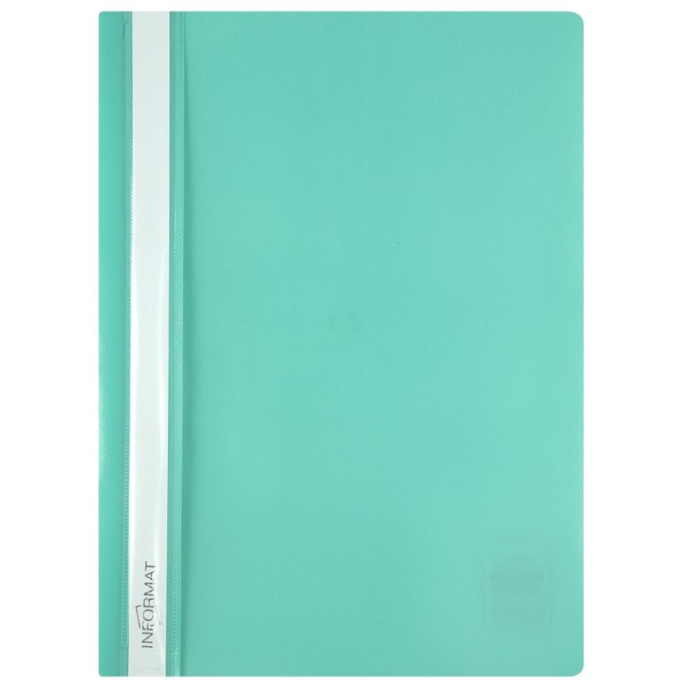 Папка скоросшиватель INFORMAT А4 бирюз. пластик 180 мкм карман д/маркир. этикет. фото 1 &mdash; PalitraMastera