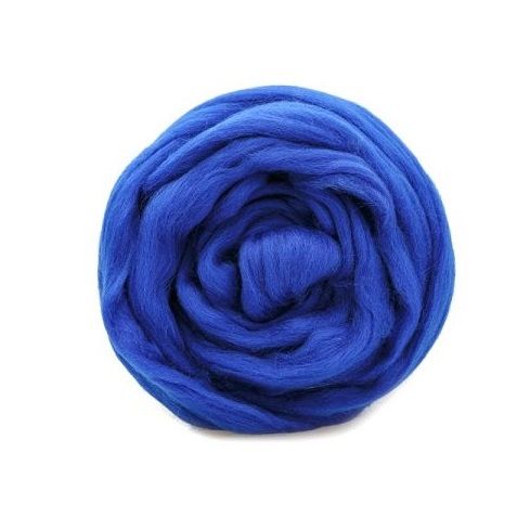 Полутонкая шерсть100% королевский синий №100, 100гр для валяния фото 1 &mdash; PalitraMastera