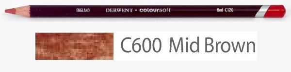 Цветной карандаш Coloursoft, мягкий, С600 коричневый средний, круглый корпус 8 мм, грифель - 4 мм. фото 1 &mdash; PalitraMastera