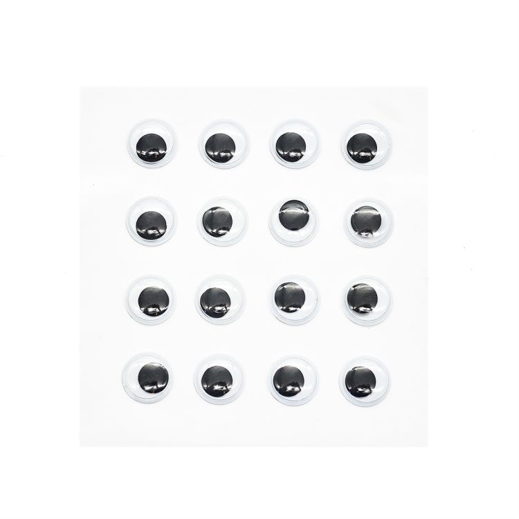 Глазки бегающие круглые на клеевой основе 15мм, 16шт/упак, ч/б, Astra&amp;Craft &mdash; PalitraMastera