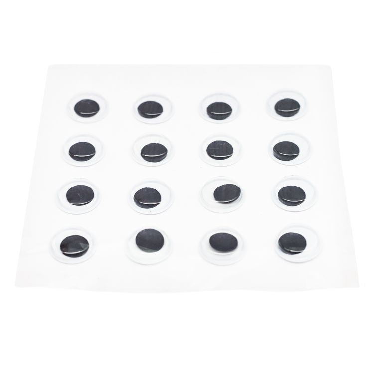 Глазки бегающие круглые на клеевой основе 15мм, 16шт/упак, ч/б, Astra&amp;Craft &mdash; PalitraMastera