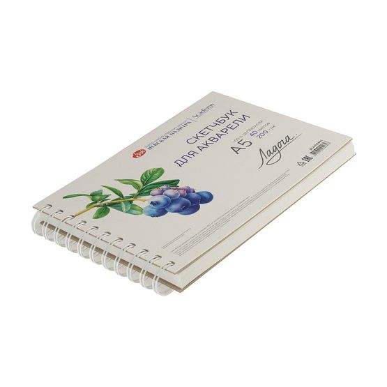 Скетчбук для акварели &quot;Ладога&quot; на спирали, 200 г/м2, А5, 100 % целлюлоза, 40 листов, среднее зерно — PalitraMastera