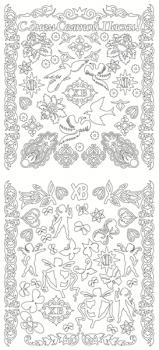 Контурные наклейки "Пасха/спецзаказ", лист 10x24,5 см, цвет серебро фото 1 — PalitraMastera