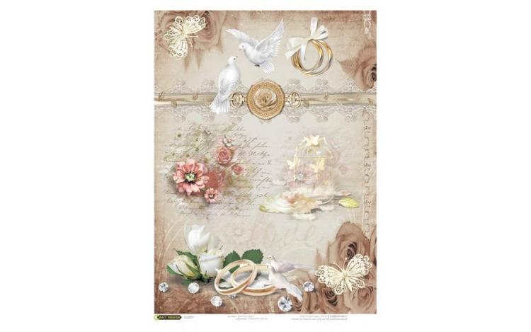 Рисовая бумага для декупажа &quot;Craft Premier&quot;, A3, 25г/м, &quot;Свадебная церемония&quot; — PalitraMastera