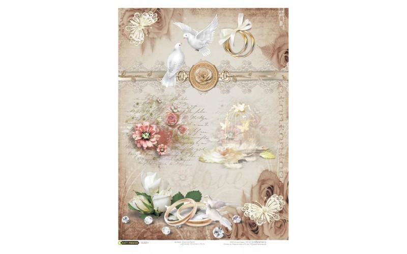 Рисовая бумага для декупажа "Craft Premier", A3, 25г/м, "Свадебная церемония" фото 1 — PalitraMastera