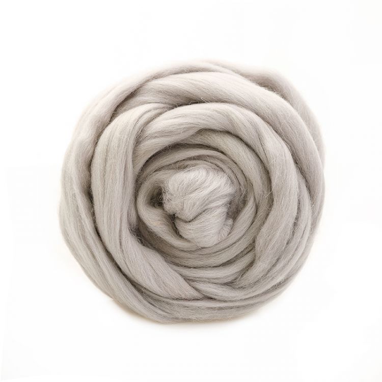 Полутонкая шерсть 100% светло серый 008, 100 гр для валяния &mdash; PalitraMastera