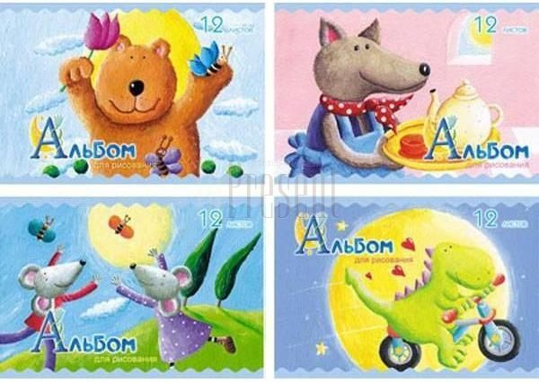 Альбом для рисования 12л. А4 на скрепке "Детские картинки"/BG фото 1 &mdash; PalitraMastera