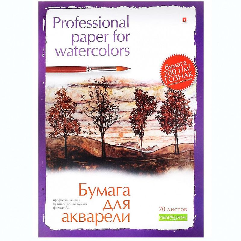 Папка для акварели, ф. А3, 20 л., 2 дизайна фото 1 &mdash; PalitraMastera