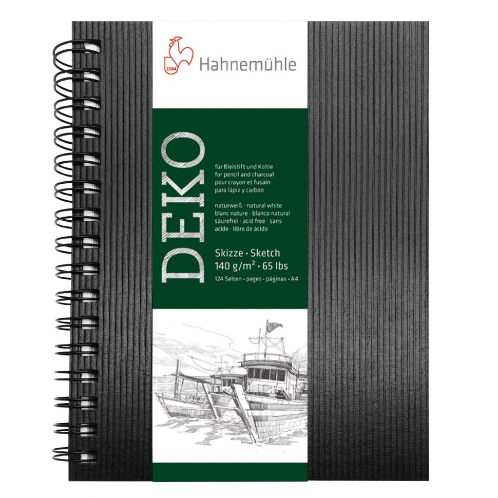 Hahnemuhle Альбом для эскизов на спирали «Deko», 140 г/м2, A5, 62 л, жесткая обложка (портрет) фото 1 — PalitraMastera