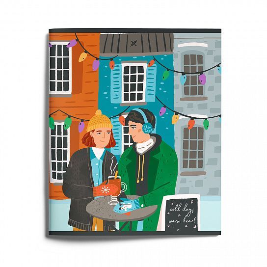 Тетрадь 48 л. кл. скреп. LOREX PLEASANT MOMENTS А5 мел. карт. soft touch офс. двойная обложка запеч. форзац — PalitraMastera