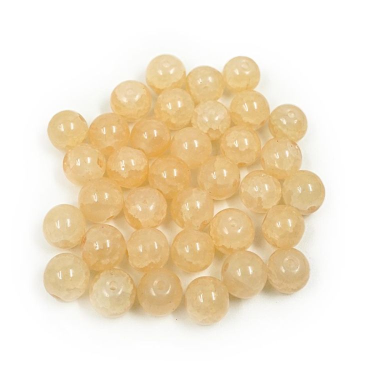 1301137 Бусины стеклянные 'Нефритовое кракле' 8мм, упак/34шт., Astra&amp;Craft (4 кремовый) — PalitraMastera