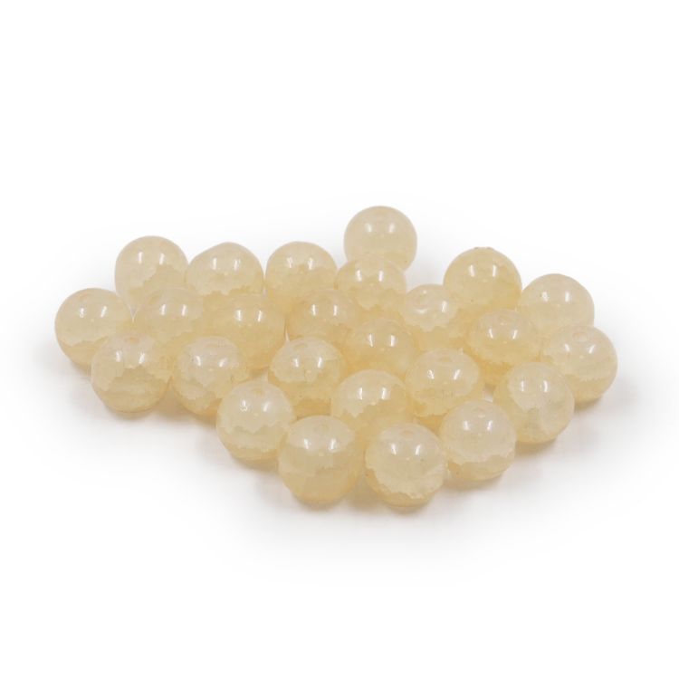 1301137 Бусины стеклянные 'Нефритовое кракле' 8мм, упак/34шт., Astra&amp;Craft (4 кремовый) — PalitraMastera