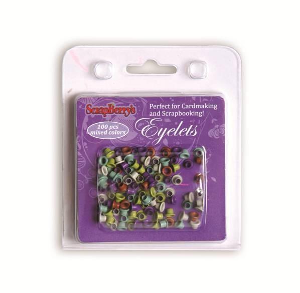 Люверсы 5,5 мм белый, зеленый, фиолетовый, коричневый, бирюзовый 100 шт SCB 2023481 — PalitraMastera