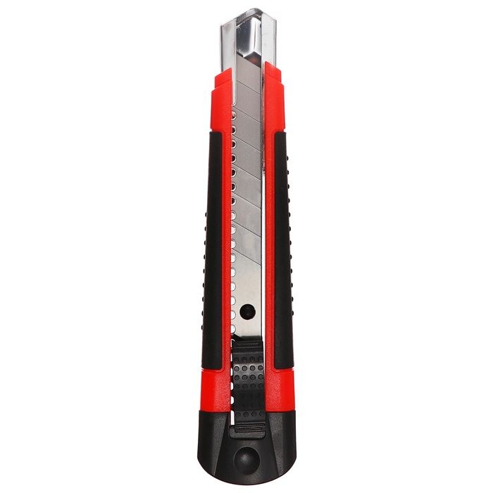 Нож канцелярский 18мм, пластиковый, фиксатор, прорезиненный, TOP — PalitraMastera