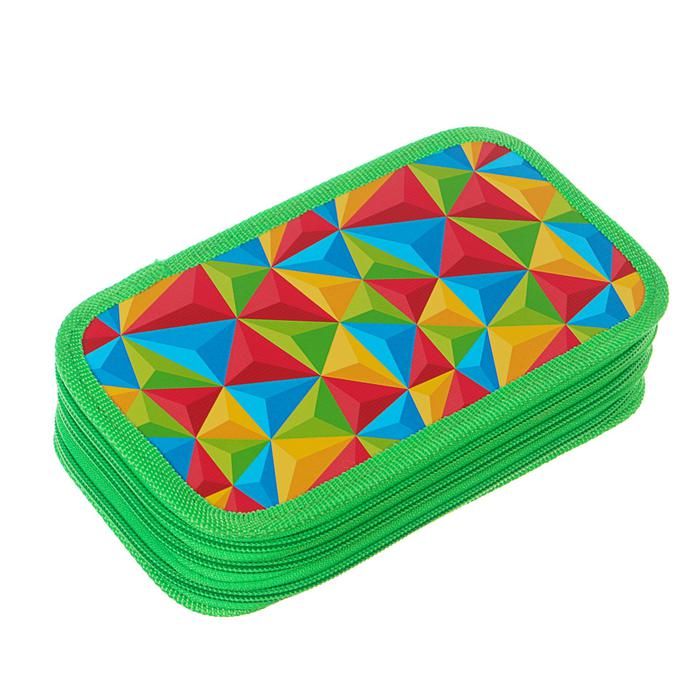 Пенал 3 секции 105 x 190 мм, ламинированный картон, тканевый торец Calligrata &quot;Пирамидки&quot; — PalitraMastera