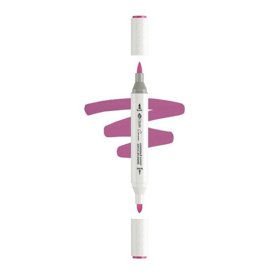 Маркер акриловый двусторонний &quot;Сонет&quot;, перо кисть/пуля, красно-фиолетовый — PalitraMastera