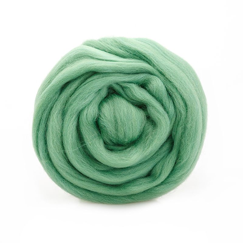 Гребенная лента шерсть аргентинский меринос (0583, Зеленое яблоко) фото 1 &mdash; PalitraMastera