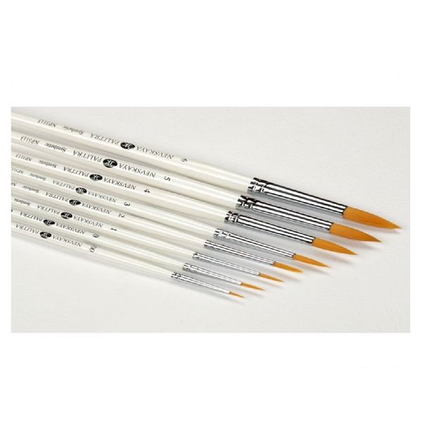 Невская Палитра Кисть синтетика круглая, короткая ручка №01 (1,4 мм) — PalitraMastera